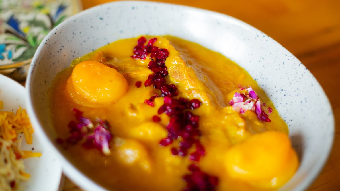 Aloo Gheysi Stew + Saffron Basmati Rice