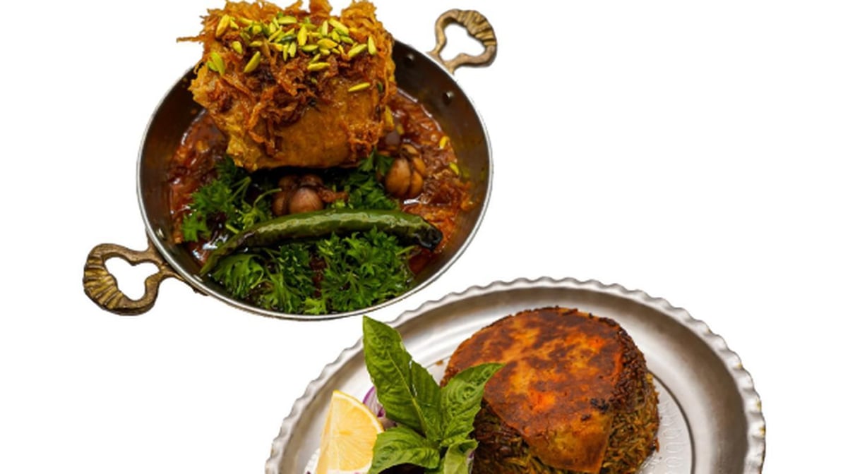 Baghali Polo Gardan with Yogurt & Drink