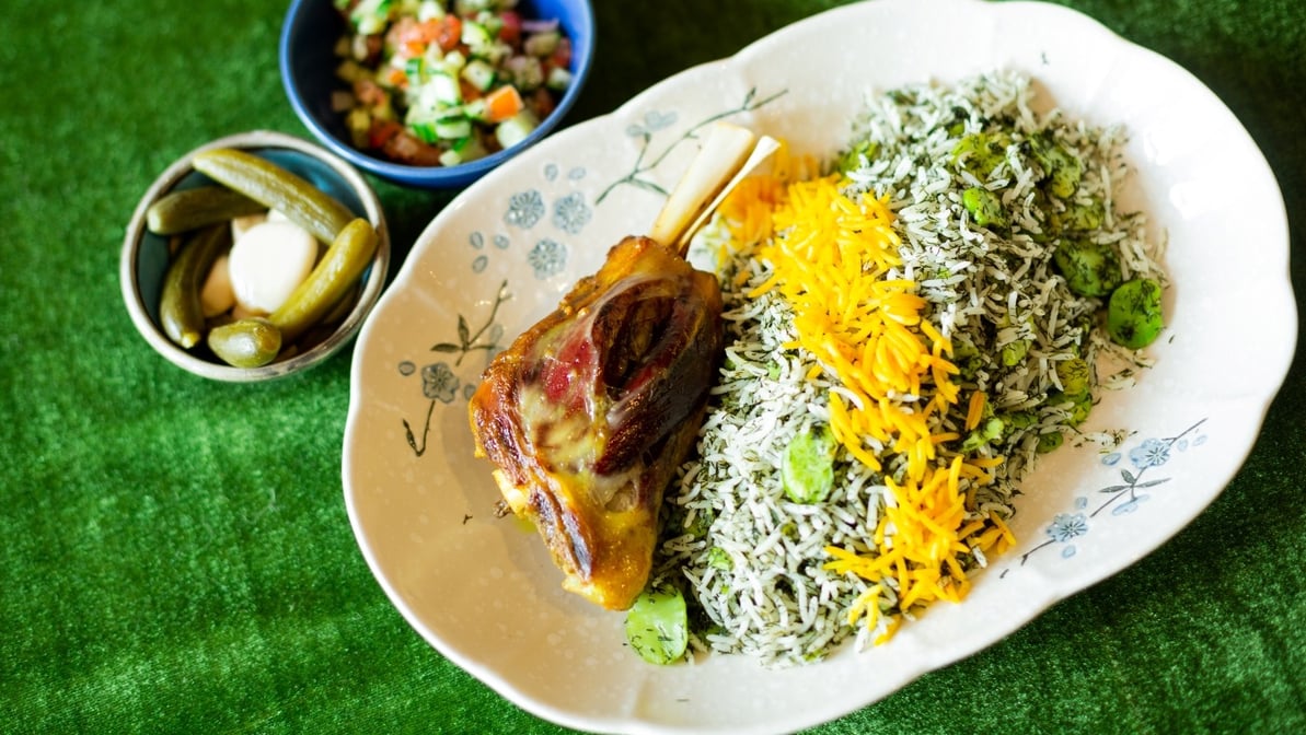 Baqali Polo + Braised Lamb Shank