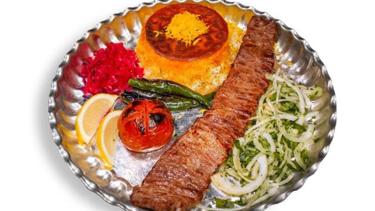 Barg Kebab with Yogurt & Drink