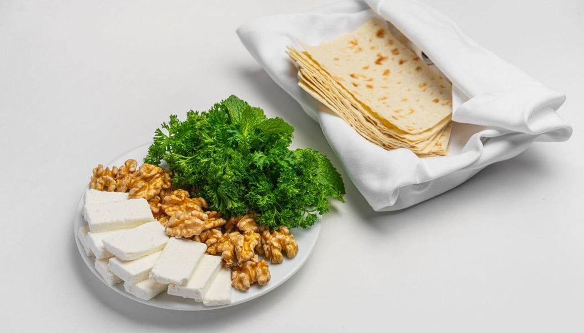 Bread, Cheese, Walnuts, Parsley