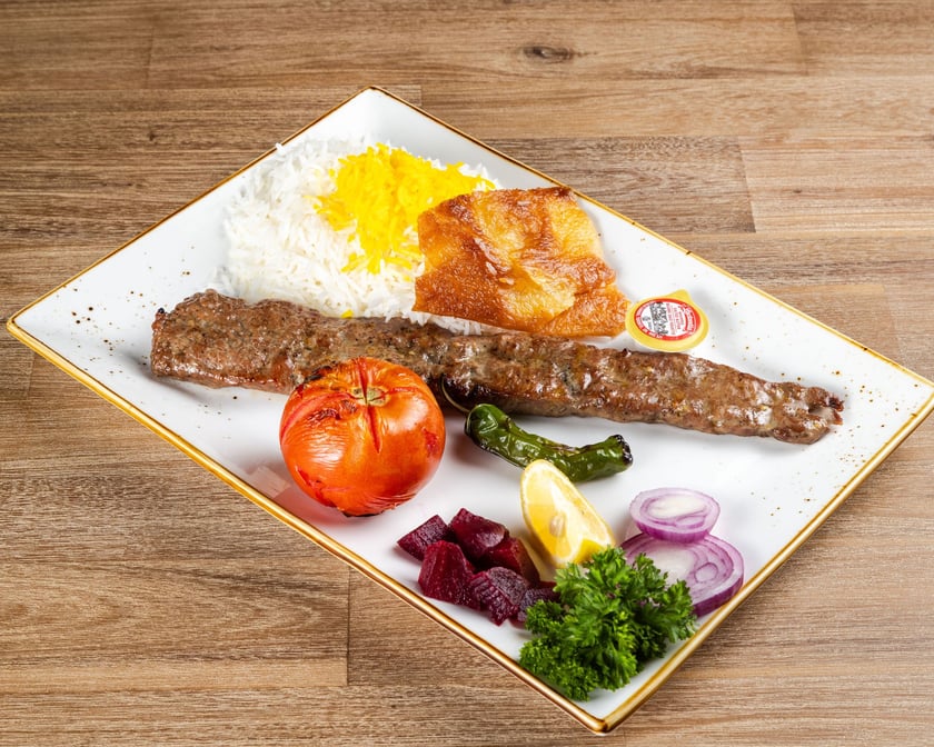 Chef's Signature Barg Platter served with soup &pop / چلو کباب برگ