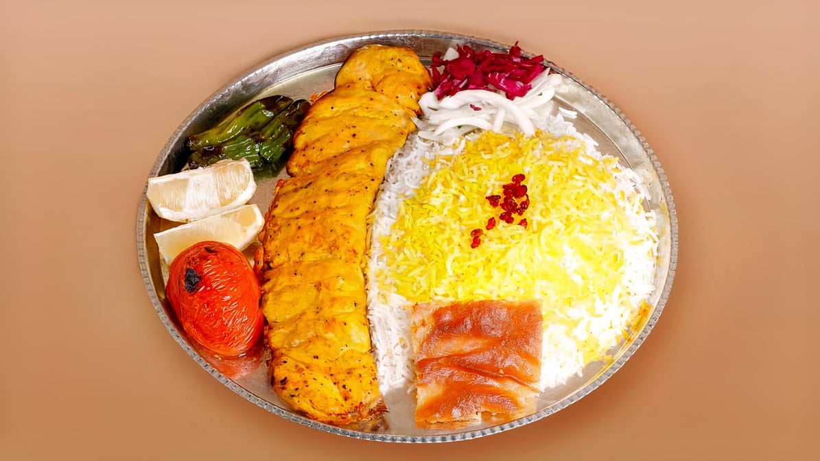 Chicken Breast kebab Plate(جوجه سینه) (Served With Soup Or Pop)