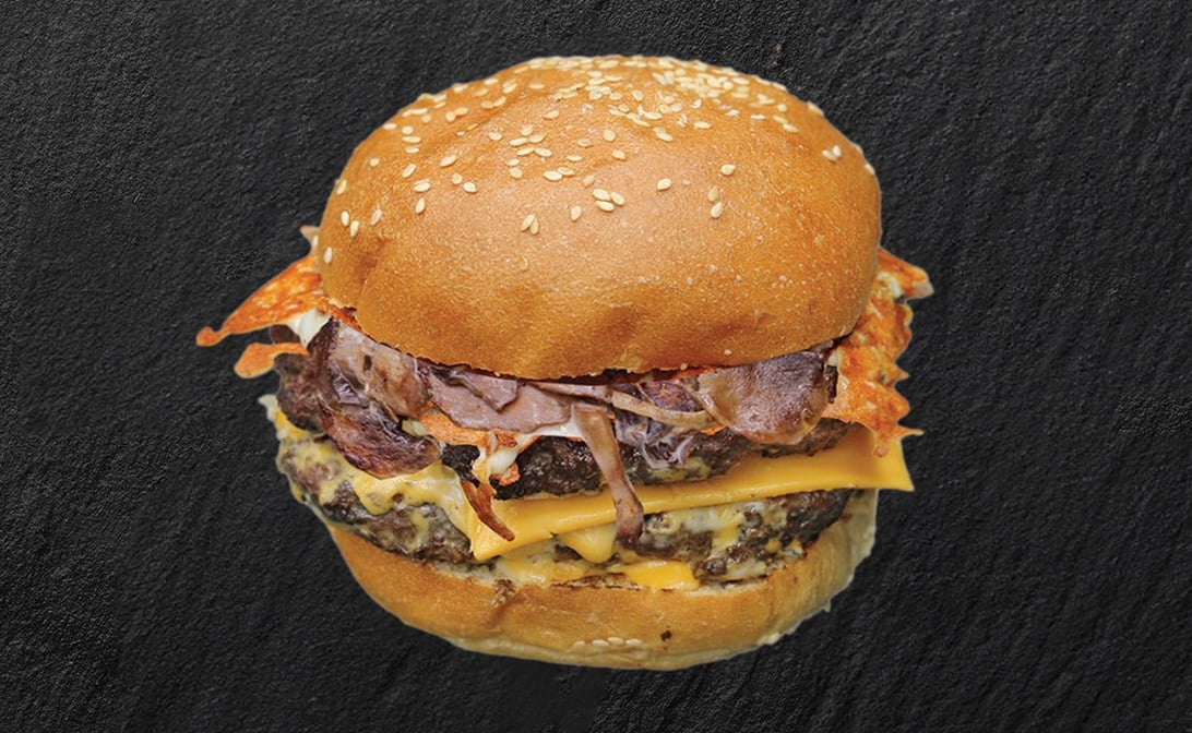 برگر پنیر قارچ با دو پاتty