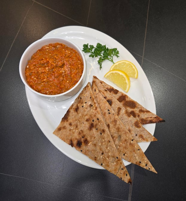 Eggplant with Red Pepper Dip