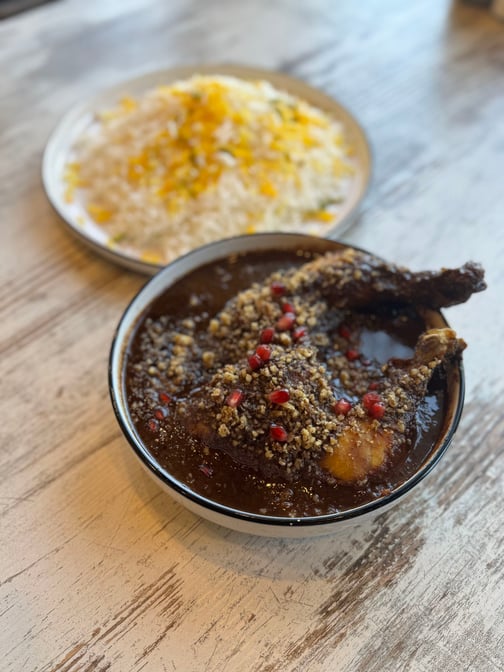 Fesenjan with Chicken Leg