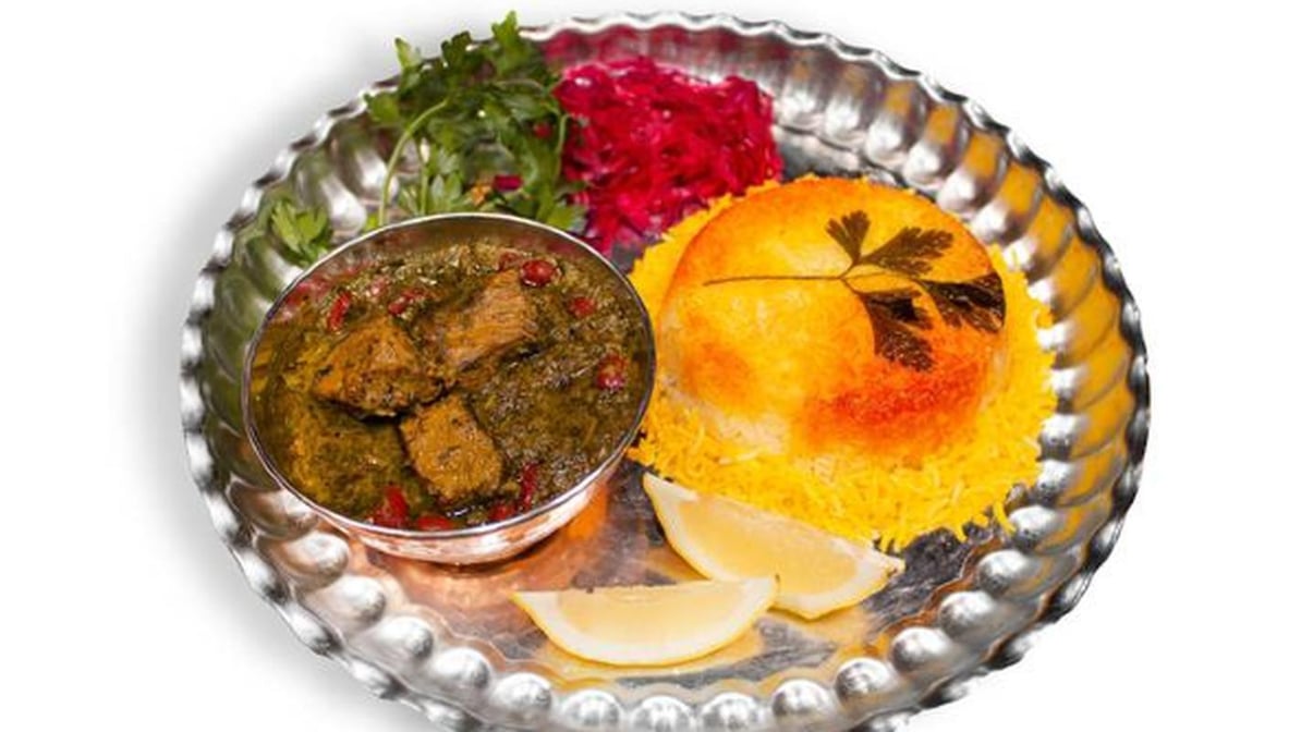 Ghormeh Sabzi Stew with Yogurt & Drink