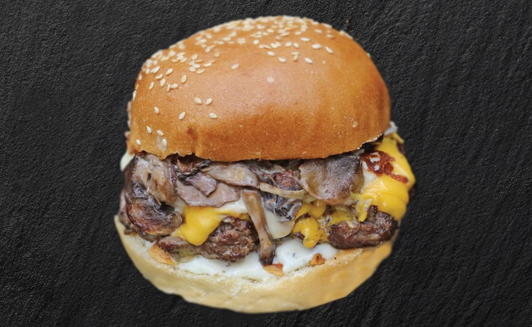 برگر پنیر قارچ گورمه