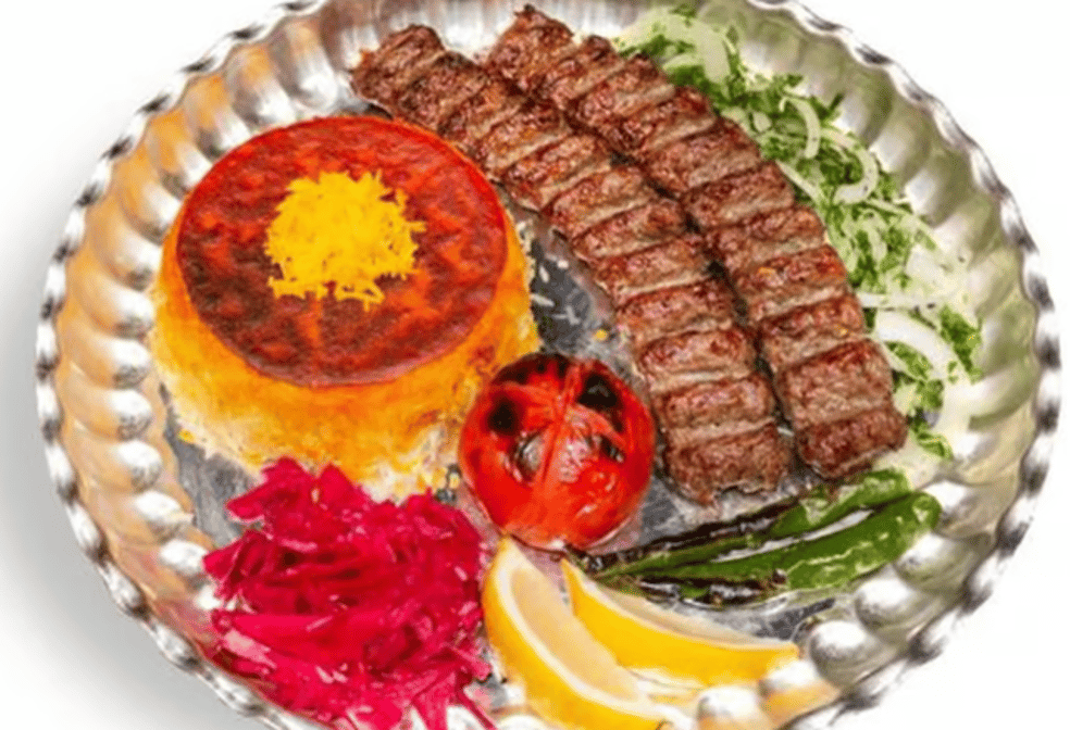 Koobideh Kebab with Yogurt & Drink