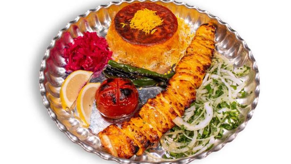 Leg (Boneless) Joojeh Kebab with Yogurt & Drink