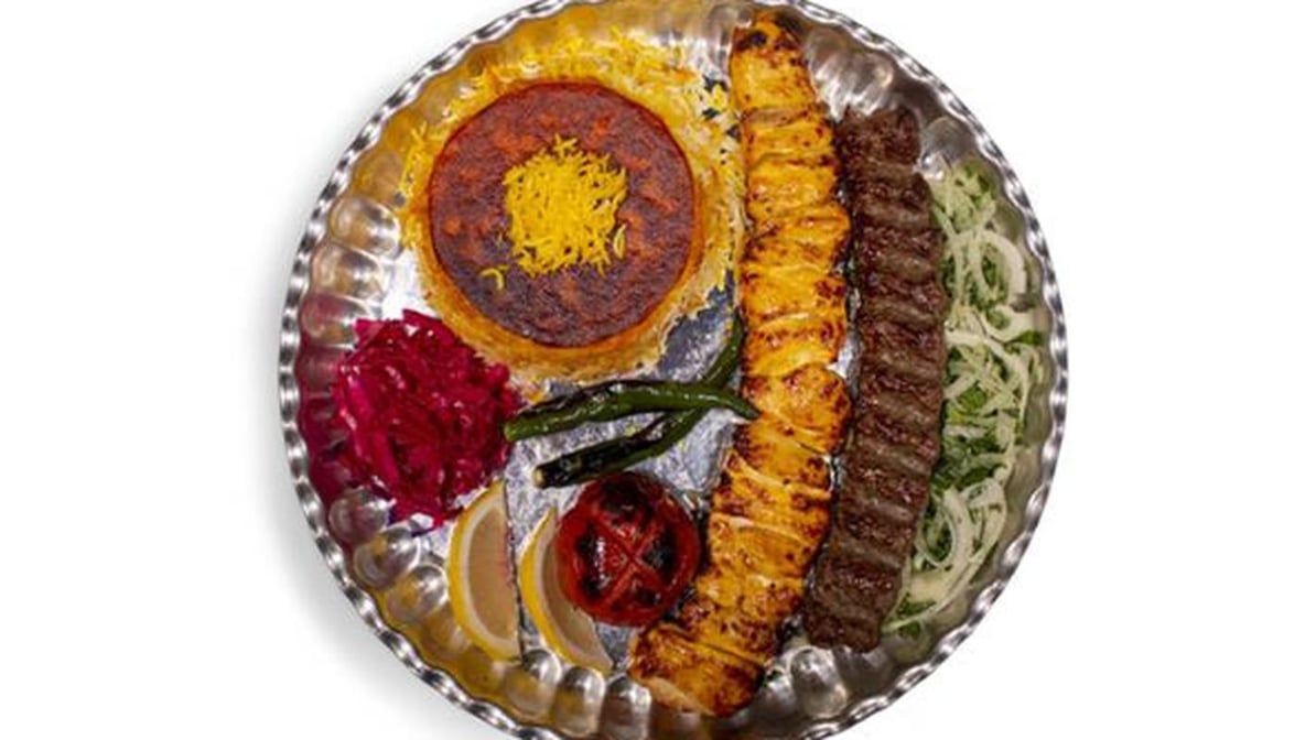 Leg Vaziri Kebab with Yogurt & Drink