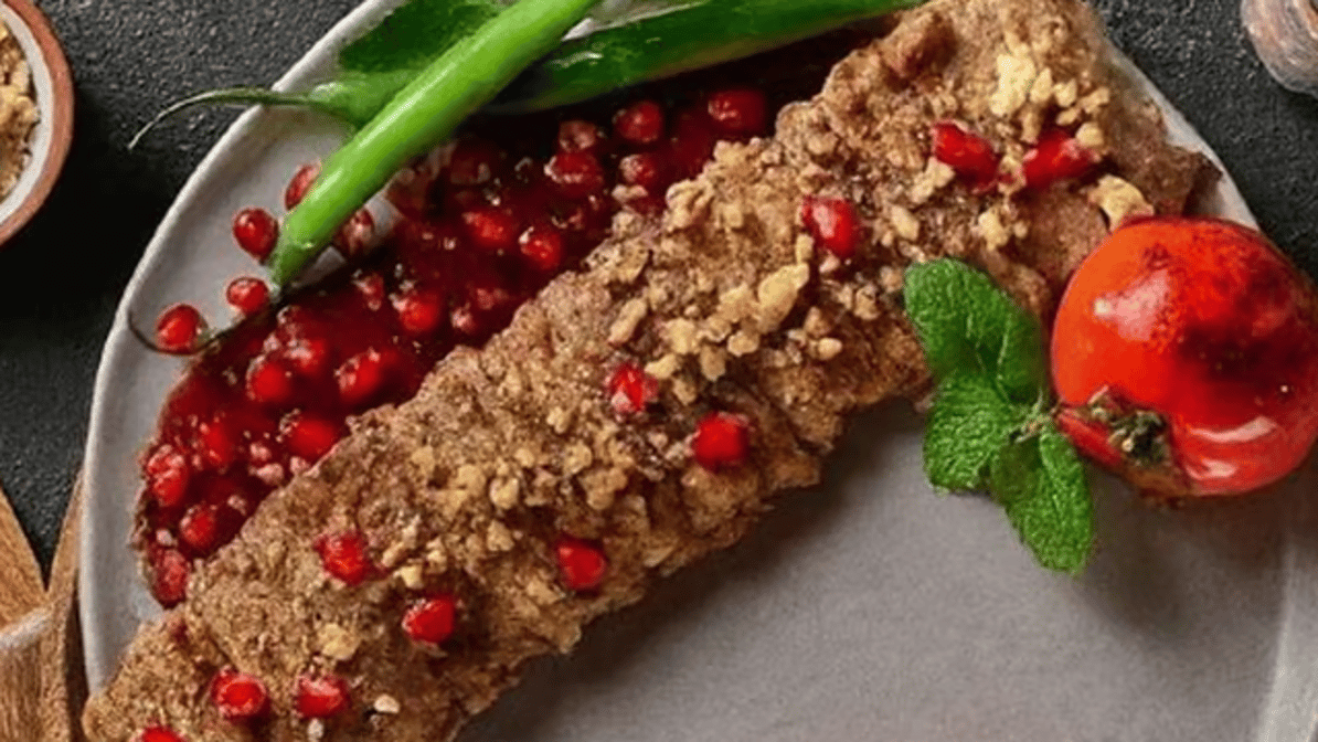 One Skewer of Pomegranate & Walnut Veal Tenderloin Kebab / یک سیخ کباب ترش