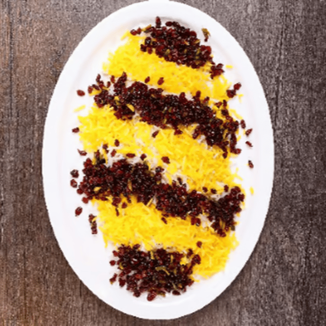 Saffron Basmati Rice with Barberries & Pistachios / زرشک پلو