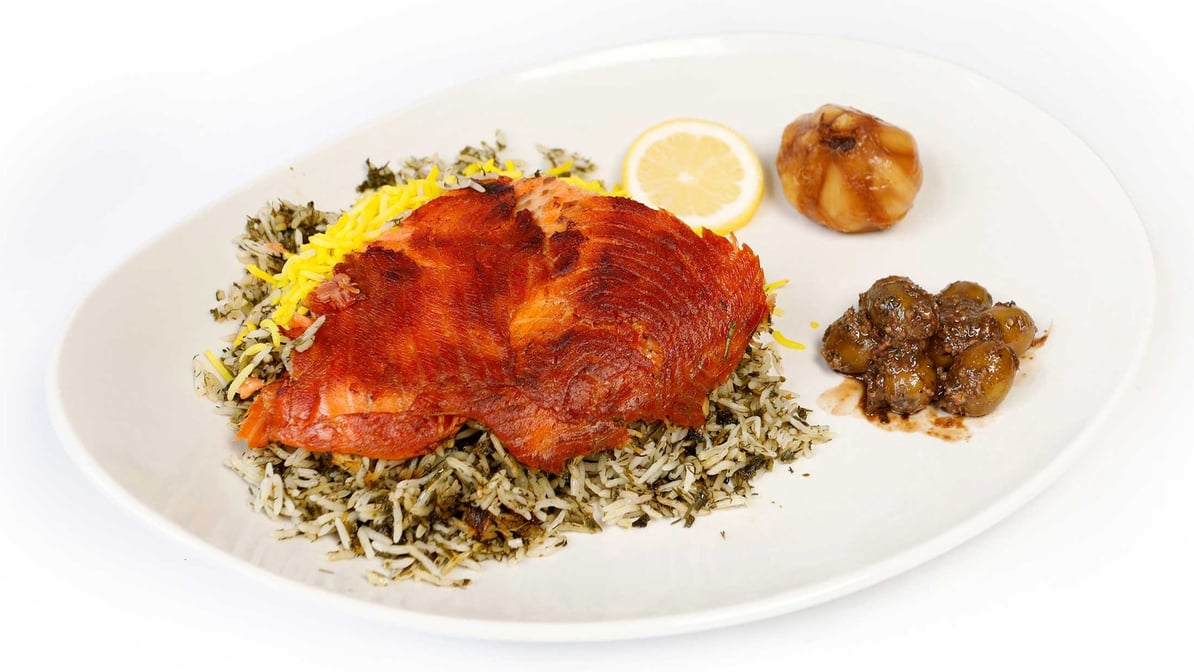 Smocked Salmon with Sabzi Polo
