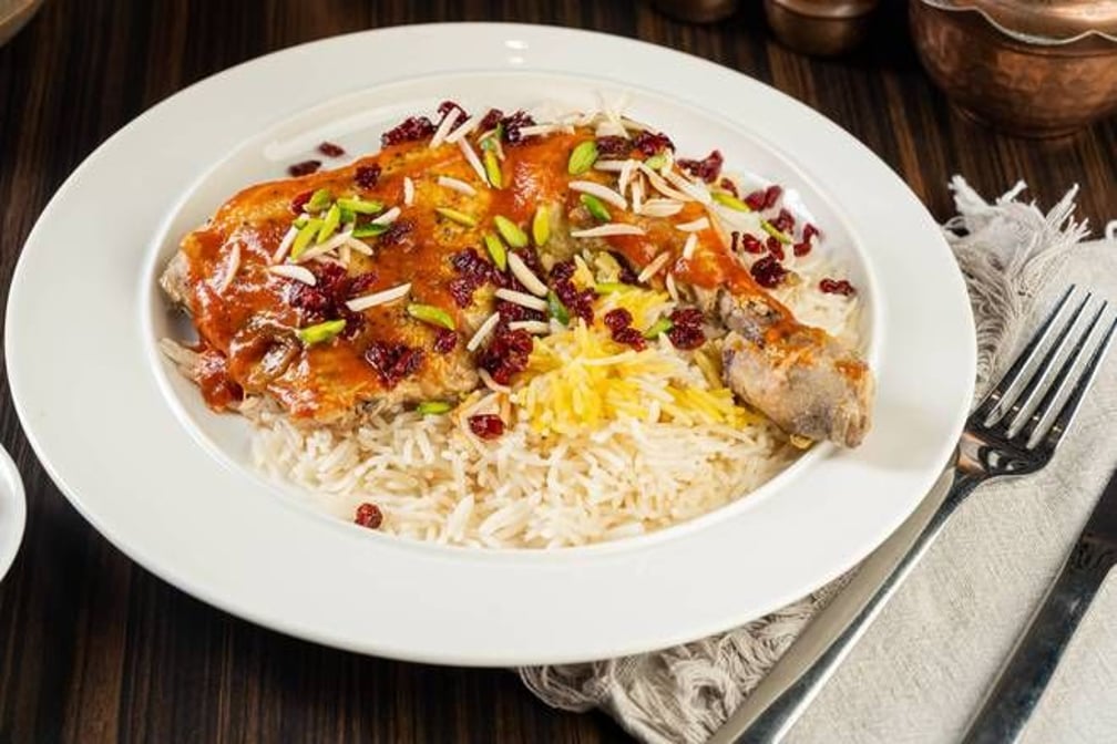Zereshk Polo & Chicken Leg